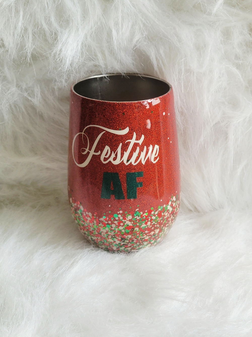 Festive AF Holiday Wine Glass